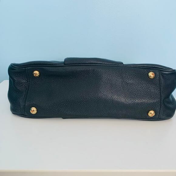 Michael Kors Black Leather Purse with Gold Initials - Picture 8 of 8